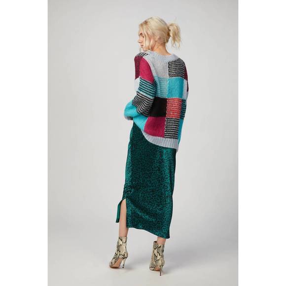 NEW CAMI NYC jessica midi skirt in emerald leopard - Picture 2 of 2